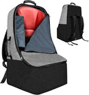 Padded Car Seat Travel Bag for Airplane, Heavy Duty Backpack for Air Travel, Water-Resistant Carrier with Shoulder Strap, Fits Most Car Seats (Grey+Black) by TinyTreasures Baby Boutique