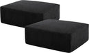 40" Square Stuffed Ottoman Pouf for Sofa Couch, Corduroy Poufs with Foam Chunk Filling, Furry & Fluffy Foot Stool Movable Ottoman. 40 * 31 Floor Poufs Foot Rest for Living Room, Black by CozyNest Decor