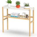 Bamboo Plant Stands Indoor, 2 Tier Steel Tray Tall Corner Plant Stand Holder & Plant Display Rack for Outdoor Garden Indoor Home (1 - 2 Tier) by GreenHaven Gardens