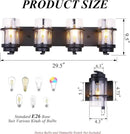 Bathroom Vanity Light Fixtures,4 Lights Matte Black Vanity Lights, Industrial Black Wall Sconces 4 Lights,Farmhouse Bathroom Lights(Bulbs not Included) by CozyNest Decor