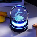 YWHL 3D Sea Turtle Crystal Ball Figurine with LED Base Laser Sea Turtle Gifts for Women Men on Christmas Birthday Decorative Turtle Ball Sea Turtle Glass Globe Night Light for Home Decor (80mm) by GreenHaven Gardens