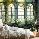 FENDROM Window View White Flower Tapestry Nature Landscape Classic Flower Vine Wall Hanging Party Decorations For Bedroom Living Room Dorm by CozyNest Decor