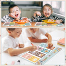 Educational Preschool Kids Placemats Set of 6 Boho Toddler Montessori Plastic Table Mats Non Slip Reusable Kids Place Mats Washable Table Decoration for Indoor Outdoor Party Kitchen Dining by CozyNest Decor