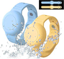 Waterproof Airtag Bracelet,2 Pack Luminous Hidden Airtag Wristband,Anti-Lost Silicone Air tag Holder Case,Air-tag Case Cover Watch Band GPS Tracker-Blue+Yellow by TinyTreasures Baby Boutique