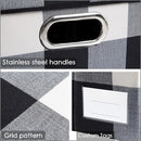 PRANDOM Collapsible Storage Bin with Lid [3-Pack] Fabric Foldable Storage Box Organizer Container Basket Cube with Cover for Home Bedroom Closet Office Nursery Black and White Grid(14.9x9.8x9.8) by CozyNest Decor