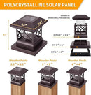 TWINSLUXES Fence Post Cap Light, LED Solar Lights for Deck Posts, Solar Post Caps Light Outdoor for 3.5x3.5/4x4/5x5 Posts, Wood or Vinyl Fence Deck Post, Warm Light (Brown) by GreenHaven Gardens