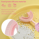 U-Shaped Toothbrush for Kids Ages 2-7，Soft Food-Grade Silicone for Sensitive Gums，360° Teeth Cleaning Design，Training & Travel-Friendly Toddler's Toothbrush (Pink) by TinyTreasures Baby Boutique