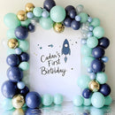 RUBFAC 129pcs Mint Green Balloons Different Sizes 18 12 10 5 Inch, Pastel Makani Blue Balloon Garland Arch Kit for Birthday Baby Shower Gender Reveal Easter Wedding Party Decoration by TinyTreasures Baby Boutique