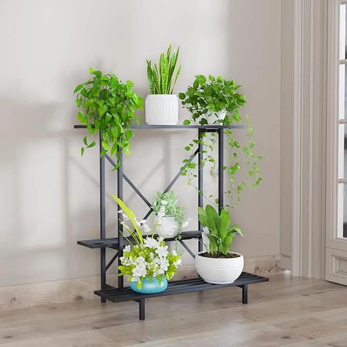 Zhongma 3 Tier Plant Stand Space-Saving Heavy Duty Plant Holder for Balcony, Home, Garden ,Metal Sturdy Plant Stand for Indoor and Outdoor, photo 4 of 6