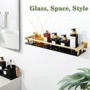 Alise Bathroom Shelves,Gold Glass Shelf for Bathroom, Modern Floating Shelves,20 inch by CozyNest Decor