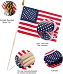 Pack of 100 American Flags with wood Stick, 12x18 Inch American Flags for outside, US Flags/American Hand Held Stick Flags with Kid-Safe Spear Top, Perfect for Patriotic Decorations, Parades, Veteran Party,4th of July decorations by GreenHaven Gardens