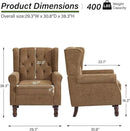 Accent Chair, Upholstered Armchair with Button Tufted High Back & Solid Wood Legs, Comfy Wingback Reading Single Sofa Chair for Small Spaces, Living Room, Bedroom (Brown, Set of 1) by CozyNest Decor