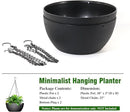 10 inch Hanging Planters for Outdoor Indoor Plants with Drainage Holes and Chain, 2 Pack Round Hanging Flower Pots for Garden Home Porch Decor, Black by GreenHaven Gardens