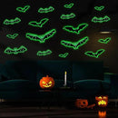 3 Sheets Glow in The Dark Halloween Skeleton Bat Decals Luminous Halloween Skeleton Bat Stickers Removable Bat Wall Decor Glowing Window Clings for Scary Halloween Theme Party Decorations by CozyNest Decor