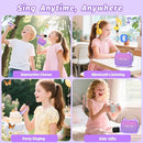 Mini Karaoke Machine Toys Gifts,Kids Portable MP3 Player with 2 Wireless Microphone and LED,Christmas Birthday Gifts for Girls Boys 3 4 5 6 7 8+ Year Old (Purple) by TinyTreasures Baby Boutique