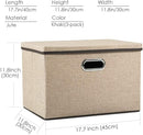 PRANDOM Large Collapsible Storage Bins with Lids [3-Pack] Jute Fabric Foldable Storage Boxes Organizer Containers Baskets Cube with Cover for Home Bedroom Closet Office Nursery (17.7x11.8x11.8) by TinyTreasures Baby Boutique