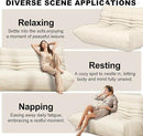 Full Foam Loveseat Sofa,Adults Bean Bag Chairs Floor Couch with Soft Waterproof Fabric,Armless Fireside Lounge Chair for Living Room,Apartment and Office (Whtie) by CozyNest Decor