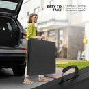 VINGLI 6 Foot Plastic Folding Table Portable Long Table for Indoor Outdoor Use Rectangular with Carrying Handle, Tree Patterned HDPE Tabletop, Black by GreenHaven Gardens