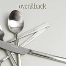 over&back 20pc Modern Flatware Cutlery Set - Comes with 4 Dinner Forks, 4 Salad Forks, 4 Dinner Knives, 4 Dinner Spoons, and 4 Teaspoons - 18/8 Stainless Steel - Dishwasher-Safe - Brushed Stainless by CozyNest Decor