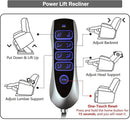 4 OKIN Motor Power Lay Flat Lift Recliner Chair for Elderly Adults Extra Large Recliners with Massage Heat, Adjustable Head-Back-Lumbar-Leg-Support, Extended Footrest, 2 Cup Holders by CozyNest Decor