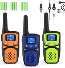 Adult Walkie Talkie WokTok Long Range Rechargeable Portable Two-Way Walkie Talkie, Hiking Accessories, SOS Sirens, NOAA Weather Alarms, Kid's Toys, Easy-to-Use Rechargeable Walkie Talkies,3 Pack by TinyTreasures Baby Boutique