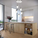 5 Light Farmhouse Pendant Lighting for Kitchen Island,Brushed Nickel Dining Room Cluster Pendant Light Fixtures Hanging Ceiling with Seeded Glass,Modern Pendant Light for Entrance Stairwell by CozyNest Decor