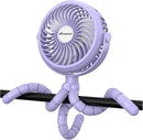 AMACOOL Battery Operated Stroller Fan Flexible Tripod Clip On Fan with 3 Speeds and Rotatable Handheld Personal Fans for Car Seat Crib Bike Treadmill (Purple) by TinyTreasures Baby Boutique