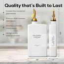 White Glass Olive Oil Dispenser Bottle for Kitchen by Brighter Barns - Avocado Oil Dispenser Set, Vanilla Syrup Bottle - Modern Decor, Gold Kitchen Accessories for Home, Airbnb, Cafe (White, Set of 2) by CozyNest Decor