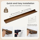 Picture Ledge Wall Shelves 48 Inches Width Set of 3, Solid Pine Wood Rustic Floating Ledge for Kids' Room Bedroom Kitchen Bathroom, Long Floating Shelves for Wall Decor, Walnut by TinyTreasures Baby Boutique