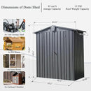 Domi Outdoor Storage Shed 5'x3, Metal Waterproof Tool Shed Utility Storage House with Double Lockable Doors & Air Vent for Garden Backyard Patio Lawn by GreenHaven Gardens