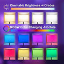 Ambimall Floor Lamp for Living Room with Smart Light Bulb, RGB + Stepless Dimmable Colors Temperature & Brightness(White Shade & Black Pole) by CozyNest Decor