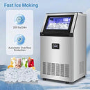 Ice Maker Commercial Ice Machine 200 lbs /24H, 33 lbs Large Storage Capacity Bin, Under Counter or Freestanding Ice Cube Makers Stainless Steel for Restaurant Bar Cafe by CozyNest Decor