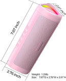 Bluetooth Speaker with HD Sound, Portable Wireless, IPX5 Waterproof, Up to 20H Playtime, TWS Pairing, BT5.3, for Home/Party/Outdoor/Beach, Stocking Stuffers, White Elephant Gifts for Adults (Pink) by TinyTreasures Baby Boutique
