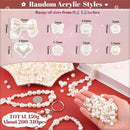 Assorted 270-320PCS Mix ABS Imitation Pearl Beads for Bracelet Making, Bow Butterfly Heart Kawaii Aesthetic Acrylic Beads,Cute Bead for Jewelry Making DIY Necklace Keychain Phone Charms by TinyTreasures Baby Boutique