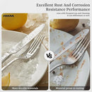 HIKAA Premium Silverware Set, Stainless Steel Flatware Set with Wide-Based Handles for Comfort & Durability, Forks & Spoons Cutlery Silverware Set (40PCS) by CozyNest Decor