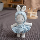 Handmade Knit Bunny Dolls,Baby rattle toy,Baby Sensory Toys,Baby Soothing Toys,Handmade Knit Toys,Gifts for Boys and Girls (Blue) by TinyTreasures Baby Boutique