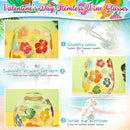 Sliner 2 Pack 17oz Summer Hawaiian Stemless Wine Glasses Aloha Stemless Wine Glass Luau Colorful Flowers Leaves Tumbler Cups for Hawaiian Tiki Party Supplies Birthday Gift by CozyNest Decor