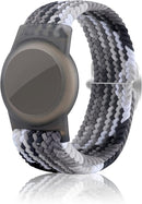Kids Bracelet Compatible with AirTag, GPS Kid Tracker Holder Braided Wristband for Apple Air Tag, 2022 Upgraded Nylon Adjustable Anti Lost Airtag Watch Band for Kids Children Elders (White Black) by TinyTreasures Baby Boutique