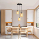 3 in 1 Farmhouse Hemp Rope Pendant Light - Rustic Hand-Woven Rattan Hanging Light Fixture for Kitchen Island,Dining Room,Bedroom- Wicker Cage Chandelier-Coastal/Nautical/Boho Style Lighting Fixture by GreenHaven Gardens