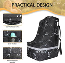 Car Seat Travel Bag for Airplane,Infant Seat Travel Bag with Shoulder Strap,Padded Car Seats Backpack with Reflective Stripes,Large Carseat Carrier Bag Travel Car Seat Cover, Black marble by TinyTreasures Baby Boutique