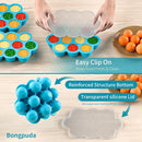 10 Cavities 2 OZ Portions Silicone Baby Food Freezer Tray with Lid, Baby Food Storage Containers,For freezing and storing Breast Milk,ice cube,Fruit Purees,leftovers(Blue) by TinyTreasures Baby Boutique