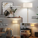 2-Light Floor Lamp, Mid Century Floor Lamp with White Fabric Shade, Standing Lamp Tall Lamp for Living Room Bedroom, 3 Color Temperatures 9W Bulb Include by CozyNest Decor