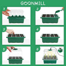 Seed Starter Tray with Grow Light, 5 Packs Plant Starter Tray Seedling Starter Kit with Humidity Domes Base Indoor Greenhouse Mini Propagator Station for Seeds Growing Starting (12 Cells per Tray) by GreenHaven Gardens