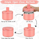 12oz Insulated Vacuum Food Jar with Buckle Lid Wide Mouth Soup Thermo for Hot Food Kids Leakproof Stainless Steel Lunch Container- Pink- 1Pack by TinyTreasures Baby Boutique