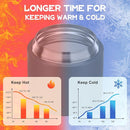 2 - in - 1 Soup Thermo for Hot Food 14oz with Snack Box Container Leak Proof Insulated Lunch Container Kids and Adults Stainless Steel Double Wall Vacuum Wide-mouth Thermal with Spoon and Handle by TinyTreasures Baby Boutique