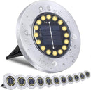 Solar Ground Lights-Waterproof Solar Lights Outdoor Garden- Solar Disk Lights-Upgraded 16LED Bright in-Ground Lights-Landscape Lights for Pathway, Yard, Lawn, Patio, Walkway (12 Pack Warm Light) by GreenHaven Gardens