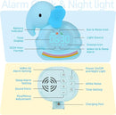 Alarm Clock for Kids with Night Light, Sleep Training Clock Time to Wake Clock, Rechargeable Silicone Light for Bedroom, Perfect Sleep Companion for Boys Girls，Blue Elephant by TinyTreasures Baby Boutique
