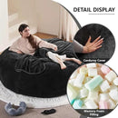 6FT,Oversized Bean Bag Chairs for Adults,Giant beanbag with Filler Included，Fluffy Memory Foam,Soft and Comfy Corduroy Fabric,Gaming Chairs Suitable for Living Room and Bedroom (Black, 6 Foot) by CozyNest Decor