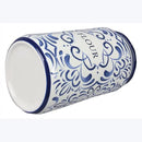 Young's Inc. 4 Pcs Set Talavera Ceramic Canisters- Storage Container for Kitchen and Bathroom - Beautiful Home Decor Accent to Store Food, Coffee, Tea, and More - White, Blue by CozyNest Decor