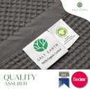 Salt Earth GOTS Certified 100% Organic Cotton Throw Blanket, 60" X 80" Waffle Blankets & Throws for Bed, Throw Blanket for Couch,Modern and Cozy Blanket,All Seasons, Comfy Soft Blanket(Charcoal Grey) by TinyTreasures Baby Boutique